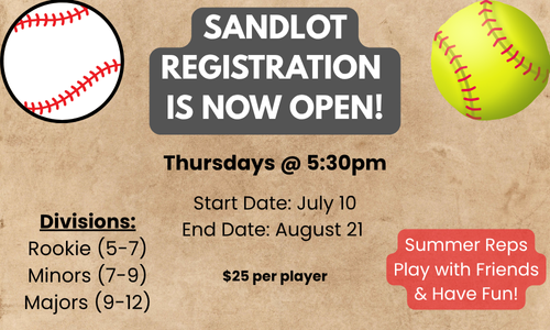 Register for Sandlot Now!